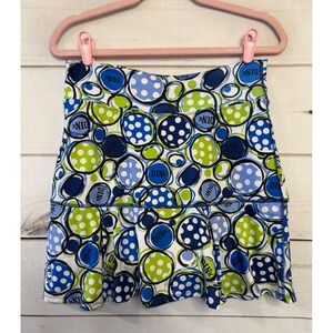 Pickleball Bella Dink Blue Green Polka Dot Athletic Skort Skirt Womens Size 3